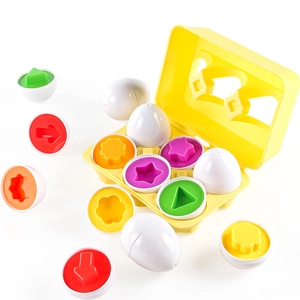 Educational egg toy set for toddlers to learn colors and geometric shape matching