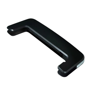 Sleek black U-shaped car air vent fragrance clip holder on a white background