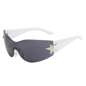 Lunettes De Soleil De Sport Sans Monture À Miroir De Forme Spéciale Fashion Star Pc