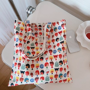 Grand Sac Fourre-Tout En Toile De Coton Pour Femmes Avec Imprimés Artistiques De Peinture À L'Huile Pour Usage Quotidien
