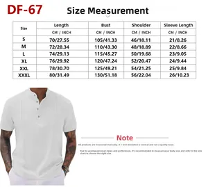 Detailed size chart for men's short sleeve striped polo shirt including bust and length