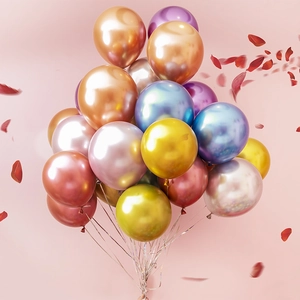 Thickened metallic balloons in gold silver and purple for birthday and wedding party decor