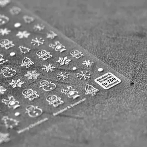 5D embossed Christmas nail stickers featuring reindeer and snowman patterns, model to 750