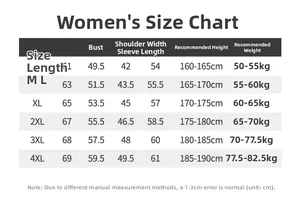 Detailed women size chart for fleece jacket including length bust and sleeve measurements