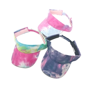 Tie Dye Sun Visor Hat Cotton Twill Adjustable Open Top Breathable UV Protection Summer Outdoor Sports Tennis Beach Unisex
