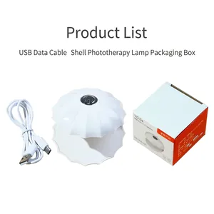 Mini lámpara de uñas LED UV con forma de concha YC-04 con cable USB y caja oficial