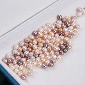 Natural Freshwater Pearl Rice Shape Undrilled Loose Beads For DIY Jewelry Making Elegant White Pink Purple Accessory Grains