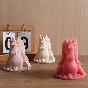 Detailed unicorn silicone mold for handmade aromatherapy candles and plaster crafts