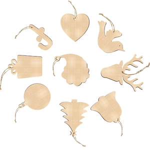 Christmas Tree Hanging Ornaments Wooden Creative DIY Crafts Natural Wood Slices Holiday Party Home Decor