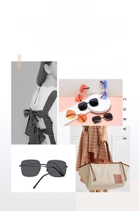 Macro detail of retro square oversized sunglasses with slim metal frames in multiple colors