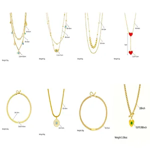 Size specifications chart for vintage minimalist heart and star pendant necklaces