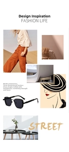 Detailed view of vintage steampunk square sunglasses with metallic black frames