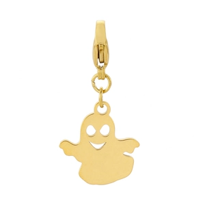 Cute golden ghost pendant with lobster clasp made of stainless steel for DIY jewelry