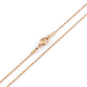 Polished gold stainless steel link necklace with a secure lobster clasp closure