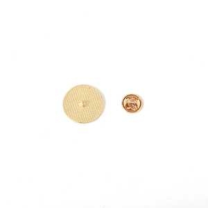 Support de broche rond doré en alliage avec fermoir papillon et base antidérapante
