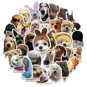 Variety pack of 50 funny realistic dog stickers in a creative heart-shaped layout