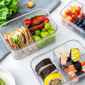 Boîte repas transparente à compartiments pour salades fraîches et conservation