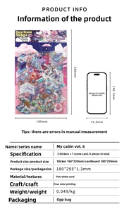 Size comparison and specifications for Galaxy Traveler PET decorative sticker set