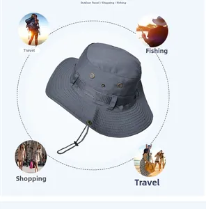Chapeau de soleil avec large bord, aérations et scènes d'utilisation en plein air