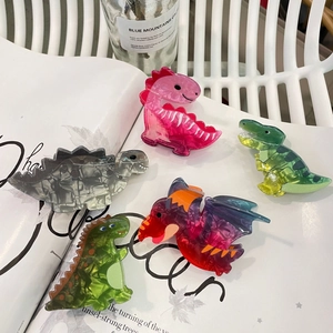 Cute Dinosaur Hair Claw Clips Acetate Acrylic Cartoon Animal Shark Clip Strong Hold Hair Accessories Women Girls Kawaii