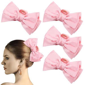 Large Satin Bow Hair Claw Clip Elegant Sweet Satin Texture Headdress For Women Girls Back Head Updo