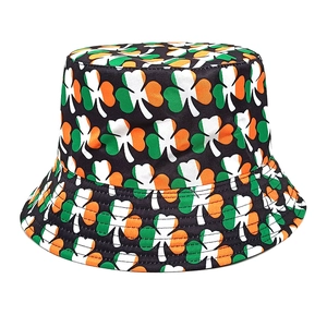 Cappello Da Pescatore San Patrizio Stampa Trifoglio Poliestere Protezione Solare Aperto Moda Festa Irlandese Uomo Donna