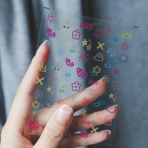 5D Relief Nail Art Stickers Cute Cartoon Design Self Adhesive Manicure Decoration DIY Nail Decals Multi Patterns Colorful