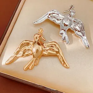 Peace Dove Olive Branch Bird Brooches Alloy Metal Hummingbird Heart Shell Pin Elegant Jewelry Accessories For Women