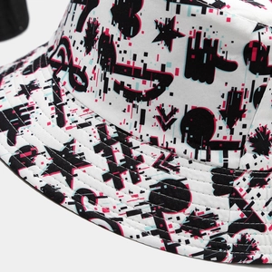 Retro pixel music note bucket hat with double-sided design for outdoor casual style