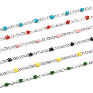 Colorful drip oil stainless steel O-chain necklaces for jewelry making and DIY projects