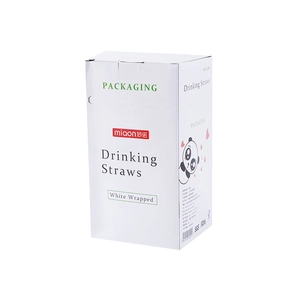Food-grade disposable drinking straws in individual white wrapping with SGS certification