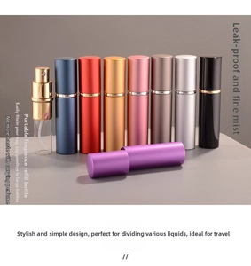 Internal structure and color variety of 10ml portable aluminum perfume spray bottles