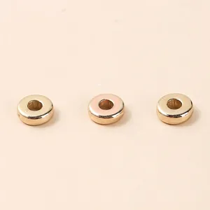 Polished gold plated acrylic round spacer beads for DIY jewelry making accessories