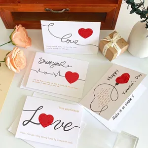 3D Heart Greeting Card Vintage Foldable Blessing Card With Envelope For Valentine's Day Birthday Wedding Gifts For Women Besties