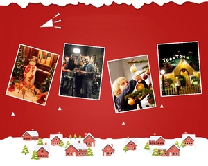 Verschillende scenario's met decoratieve kerstlantaarns voor thuis, feesten en schoolactiviteiten