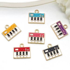 Colorful keyboard piano alloy charms in assorted colors for DIY jewelry making and crafts