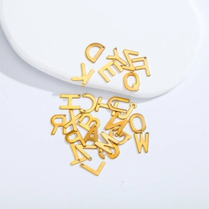 A-Z stainless steel gold alphabet pendants for DIY necklace and jewelry making