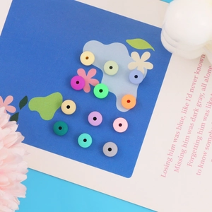 Perline colorate in pasta polimerica a forma di ciambella per gioielli e bracciali