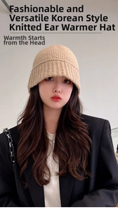 Detailed view of the fine knit texture and ear-protecting design of the winter beanie