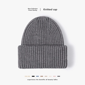 Winter Beanie Mütze Gestrickt Schaf Kaschmir Rippstrick Dick Warm Winddicht Outdoor Mode Für Herren Damen