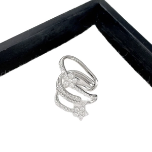 Minimalist multi-layered star ear cuff with sparkling zircon inlay for women