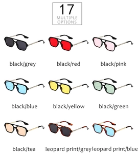 Grid view showing multiple color options of vintage pilot sunglasses with double bridges