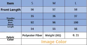 Size guide for women's leopard print cardigan showing S to L measurements in polyester