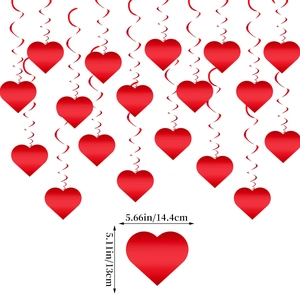 Red heart spiral hanging ornaments for wedding and Valentine's Day party decorations