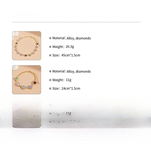 Fiche technique du coffret collier et bracelet avec pendentifs cœurs et diamants brillants