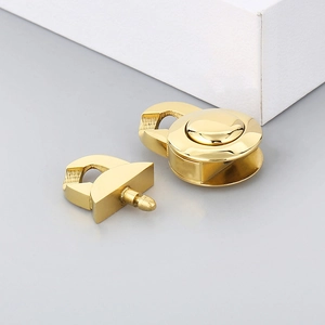 Polished gold stainless steel buckle clasp and Cuban link fastener for DIY jewelry making