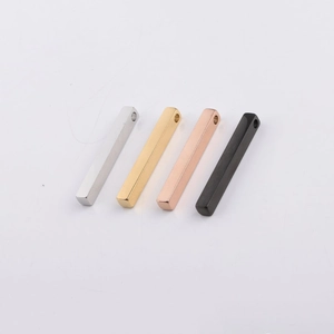 Polished stainless steel bar pendants in silver, gold, rose gold and black finishes