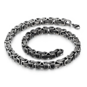 Men's vintage stainless steel king chain hip hop necklace with lobster clasp closure