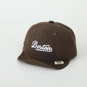 Detailed embroidery of Boston text on high-quality dark brown cotton kids cap