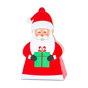 Christmas Santa Claus gift box for candy and treats with a high quality paper pyramid design